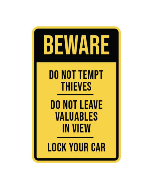 Beware of Theft Sign Aluminum Composite 12”x18” - Langley Print Shop