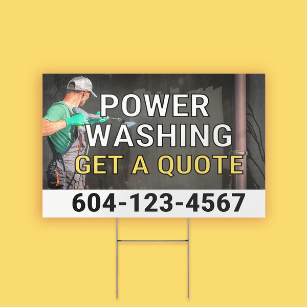 Power Washing Lawn Signs 4mm Coroplast Print - BC Retail Supplies