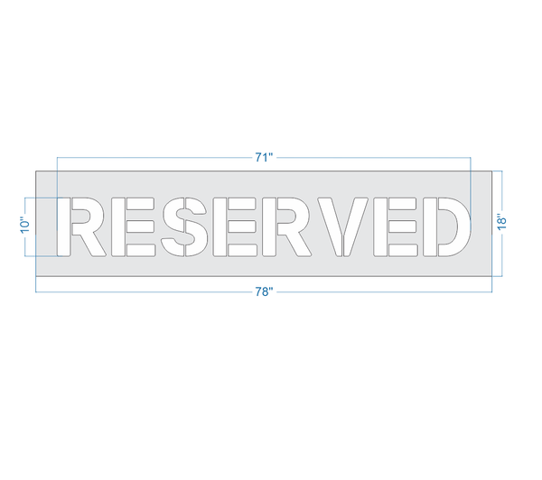 RESERVED Parking Lot Stencil for Standard Parking Stall - Surrey Sign Shop