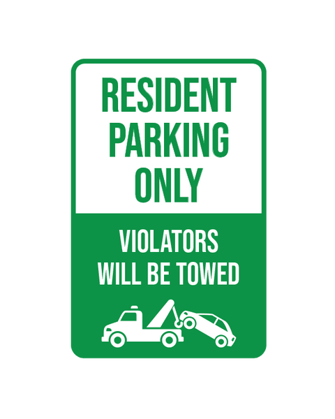 Resident Parking Only Sign Aluminum Composite 12”x18”x 3mm - BC Retail Supplies