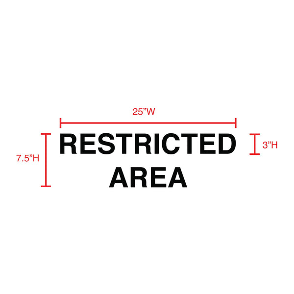 Restricted Area Vinyl Door Decal 7.5"H x 25"W - BC Retail Supplies