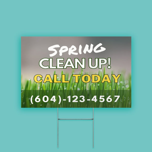 Spring Cleanup Service Lawn Sign 4mm Coroplast Print - BC Retail Supplies