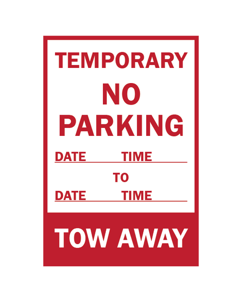 Temporary No Parking Sign 3mm 12″x18″ Coroplast - BC Retail Supplies