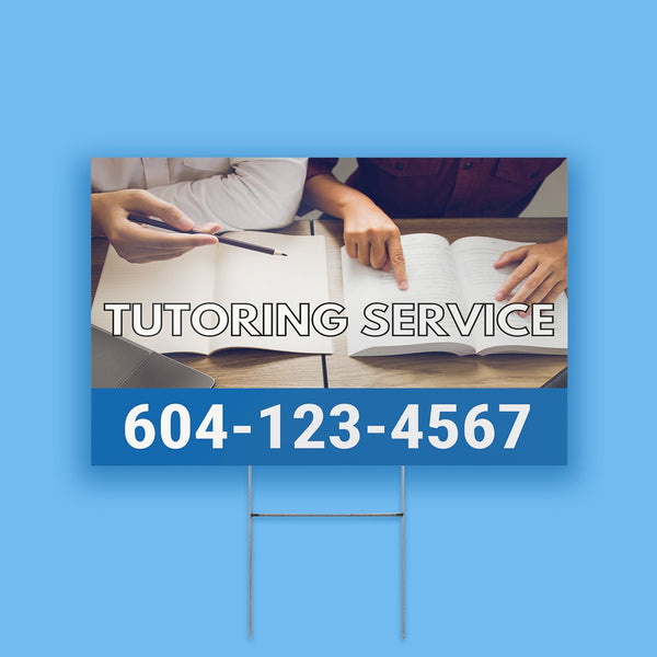 Tutoring Service Lawn Sign 4mm Coroplast Print - BC Retail Supplies