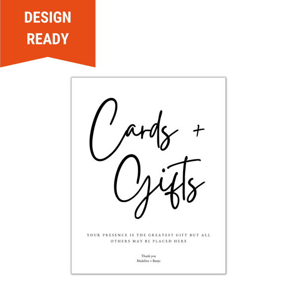 Wedding Gift Table Sign - Black and White - BC Retail Supplies
