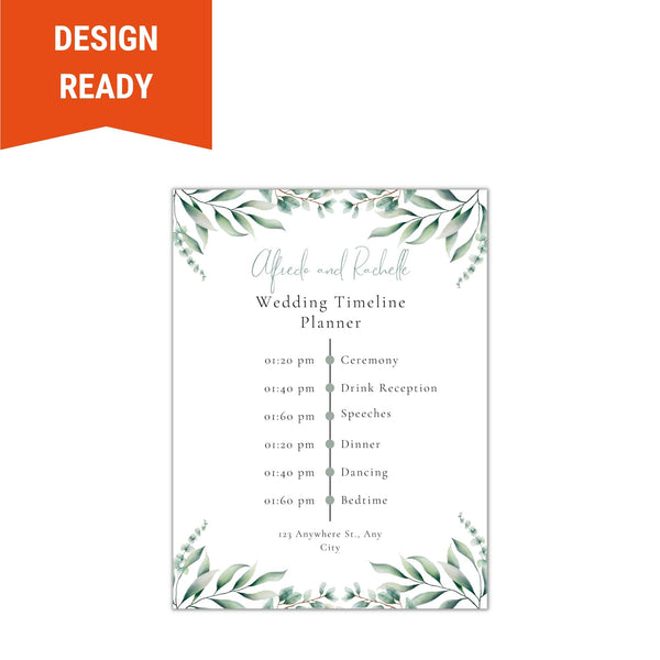 Wedding Timeline Sign - Minimalistic Green - BC Retail Supplies