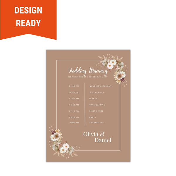 Wedding Timeline Sign - Rustic Earth Tone - BC Retail Supplies