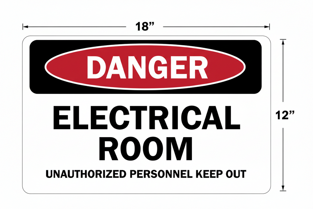 Dangerous electrical room sign 18"x12"