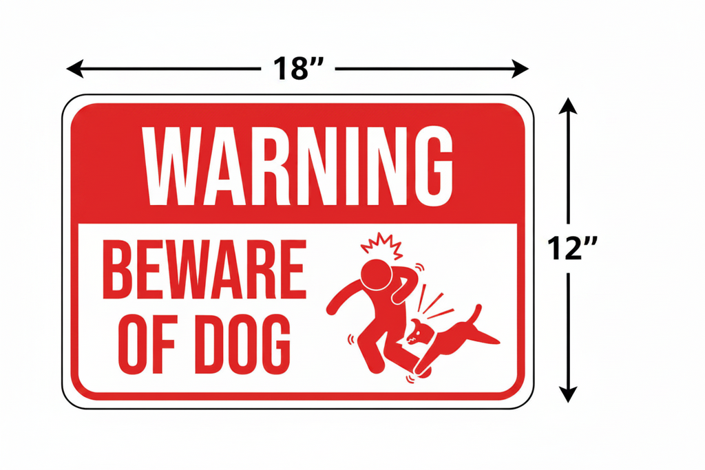 Warning beware of dog sign 18"x12"