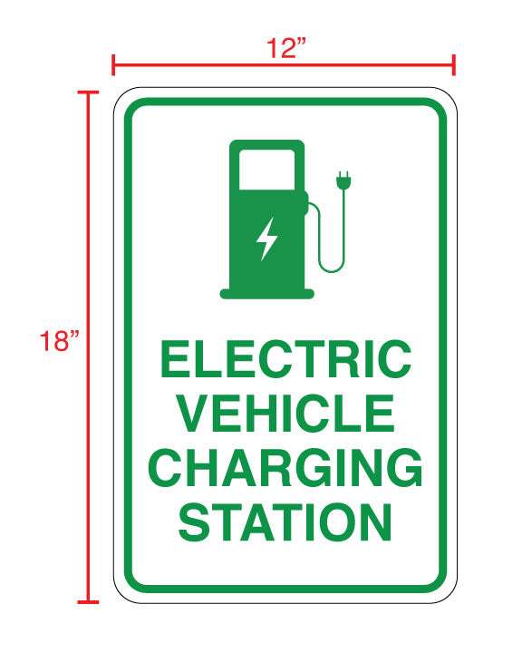 Electric Vehicle Charging Station 12" x 18" measurements
