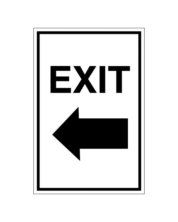 Exit Sign Left Arrow Construction Site Sign 