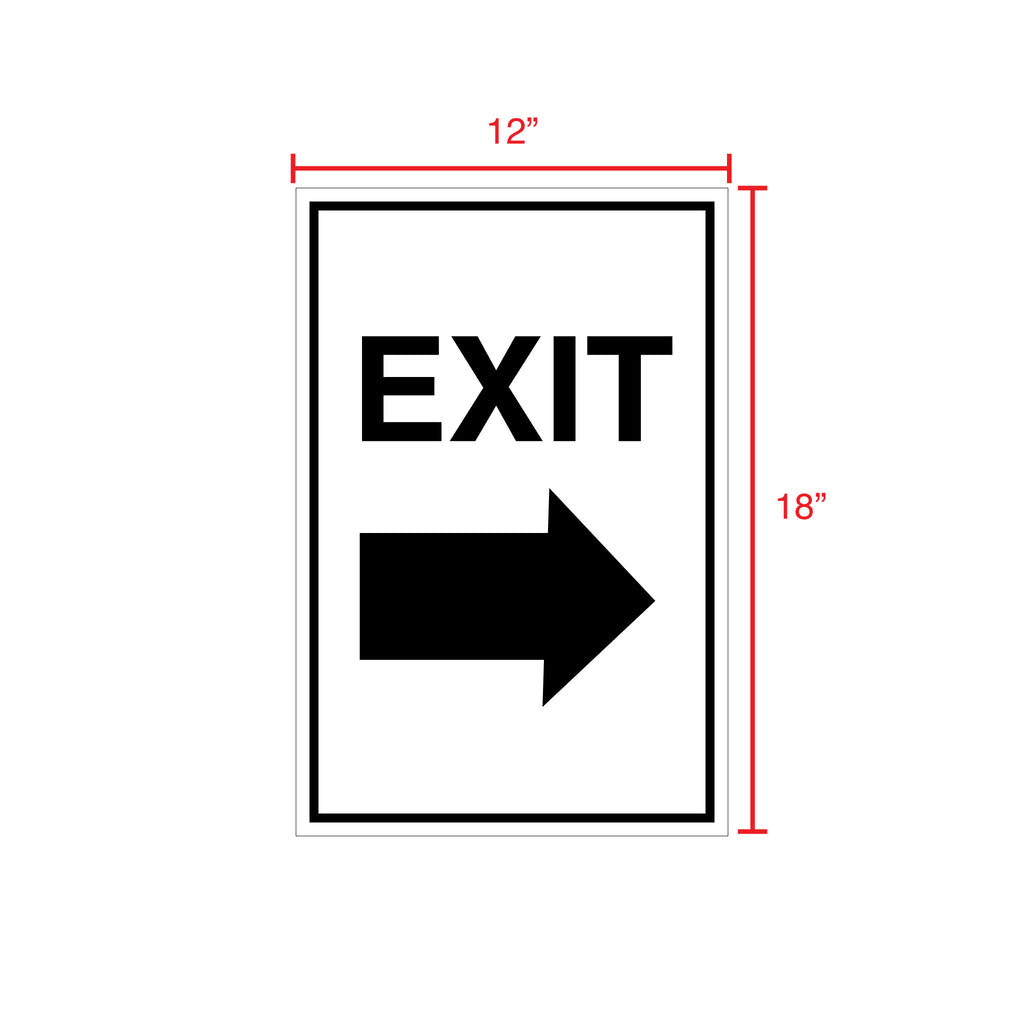 Exit Sign Right Arrow 12x18