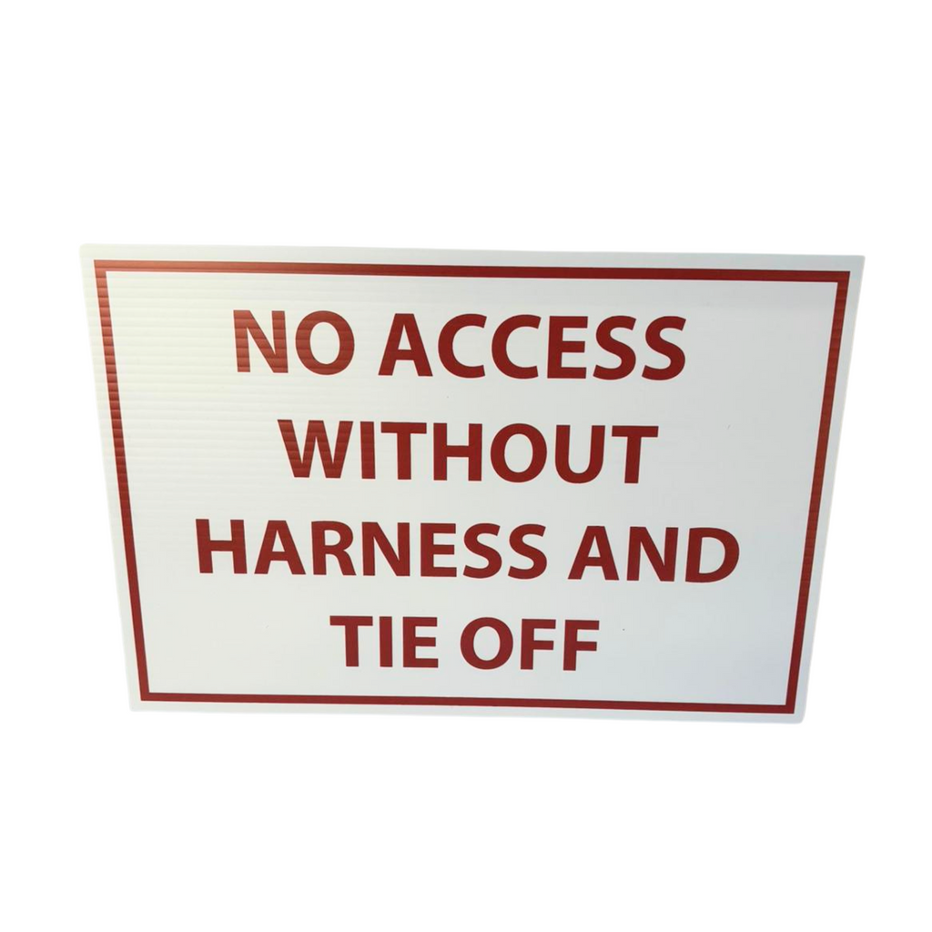 Construction Site Sign No Access without Harness and Tie Off Sign