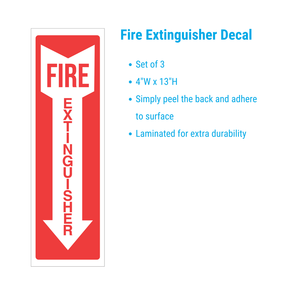 Fire Extinguisher Decal Features - Simply peel and stick 