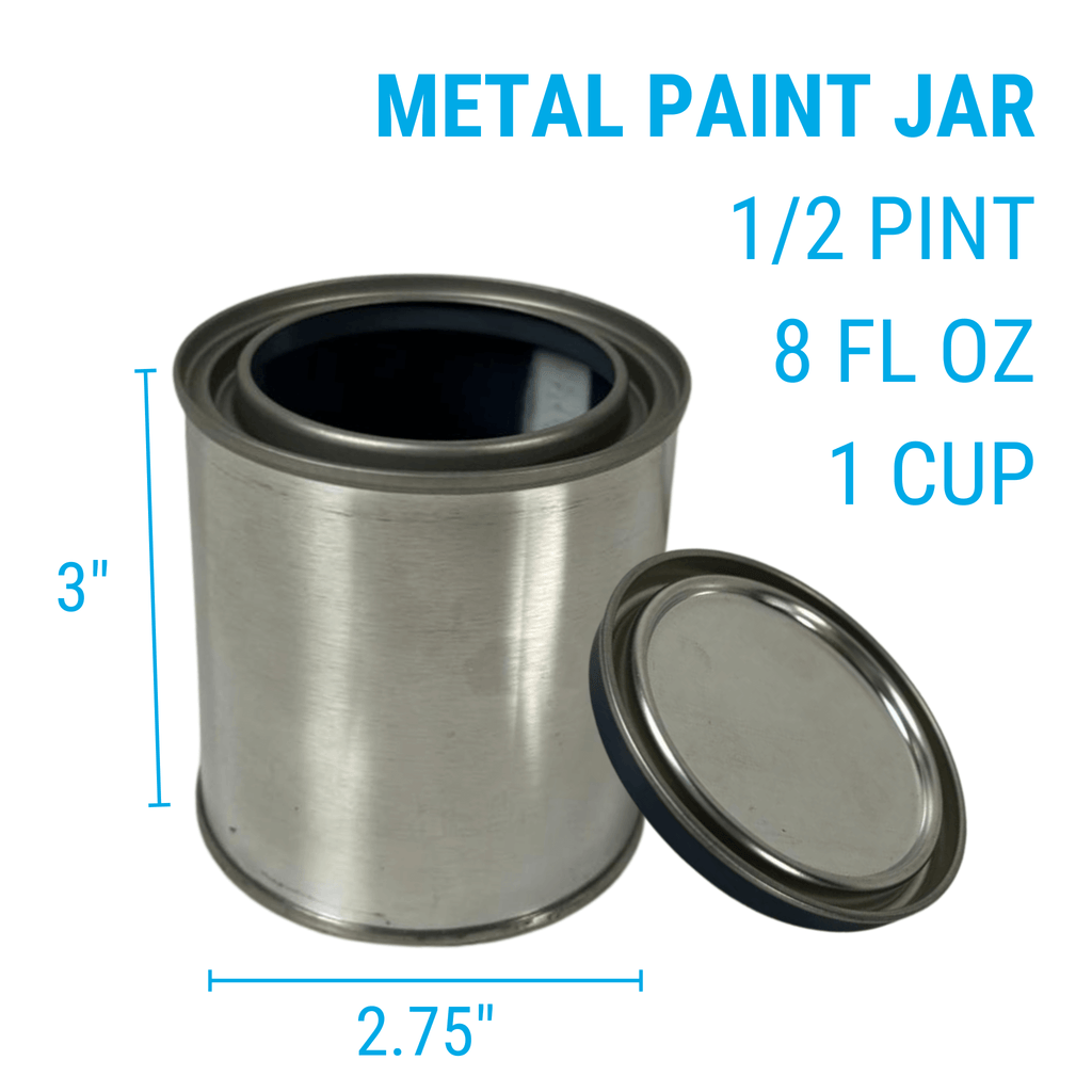 Metal Paint Jar 1/2 Pint 8 FL OZ 1 Cup