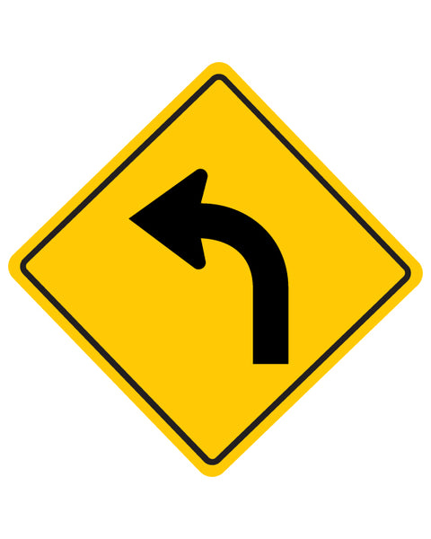 Left Turn Traffic Sign Aluminium Composite