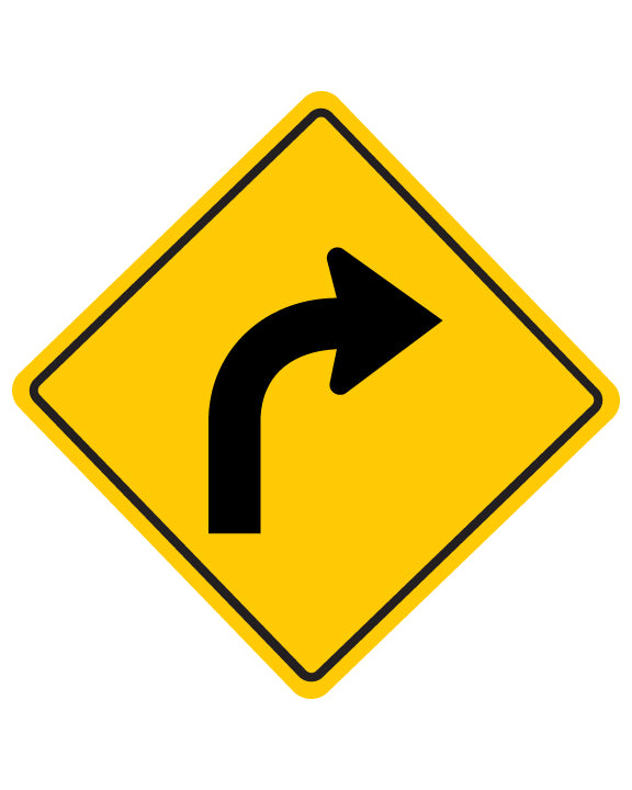 Ringt Sign High Intensity Reflective Right Turn Sign 24
