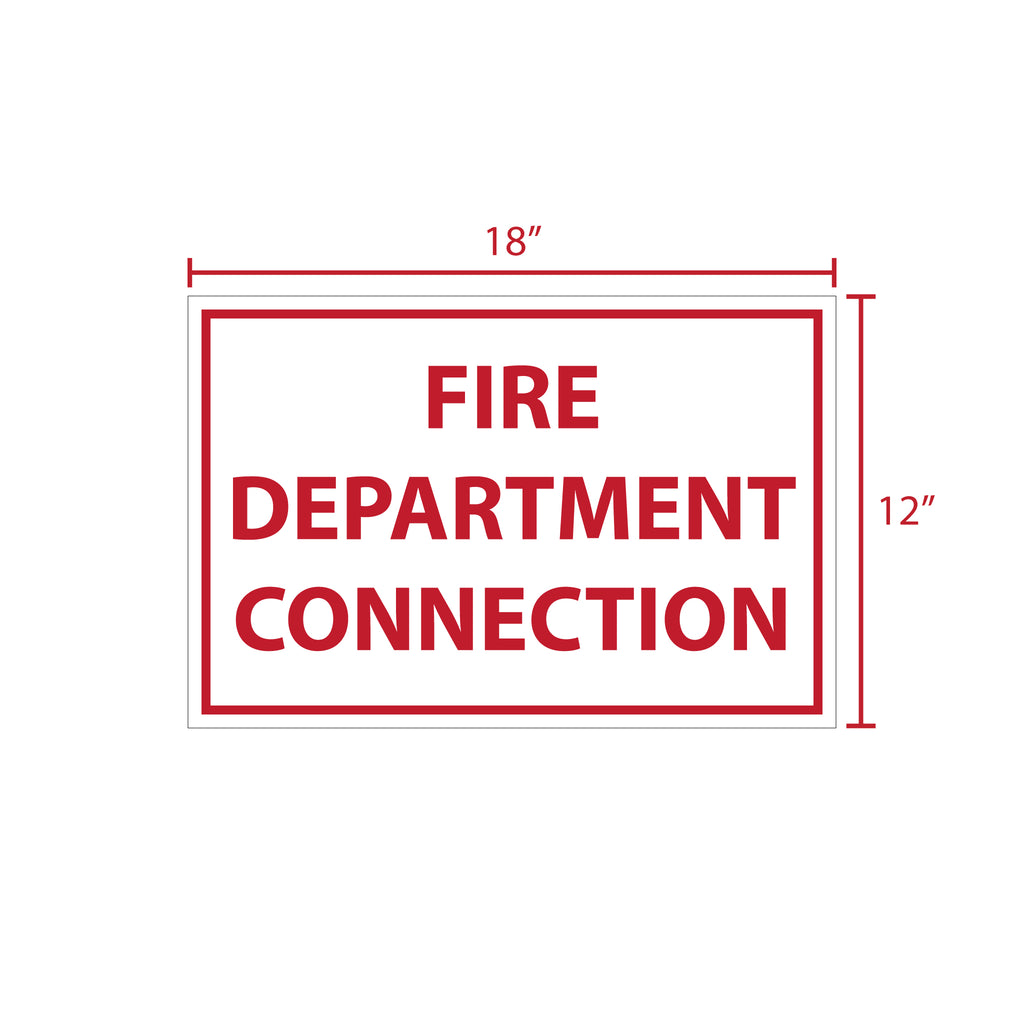 fire department connection sign measurements