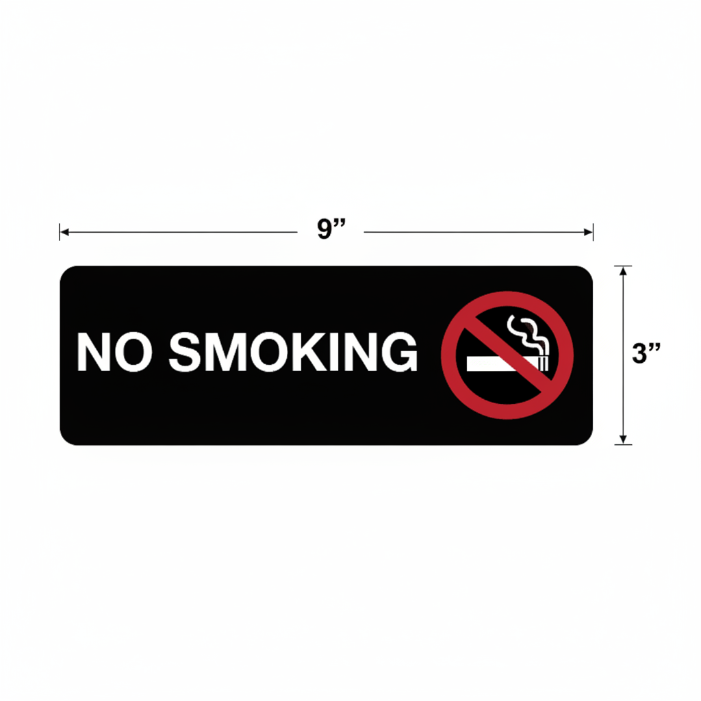 No smoking sign 9"x3"