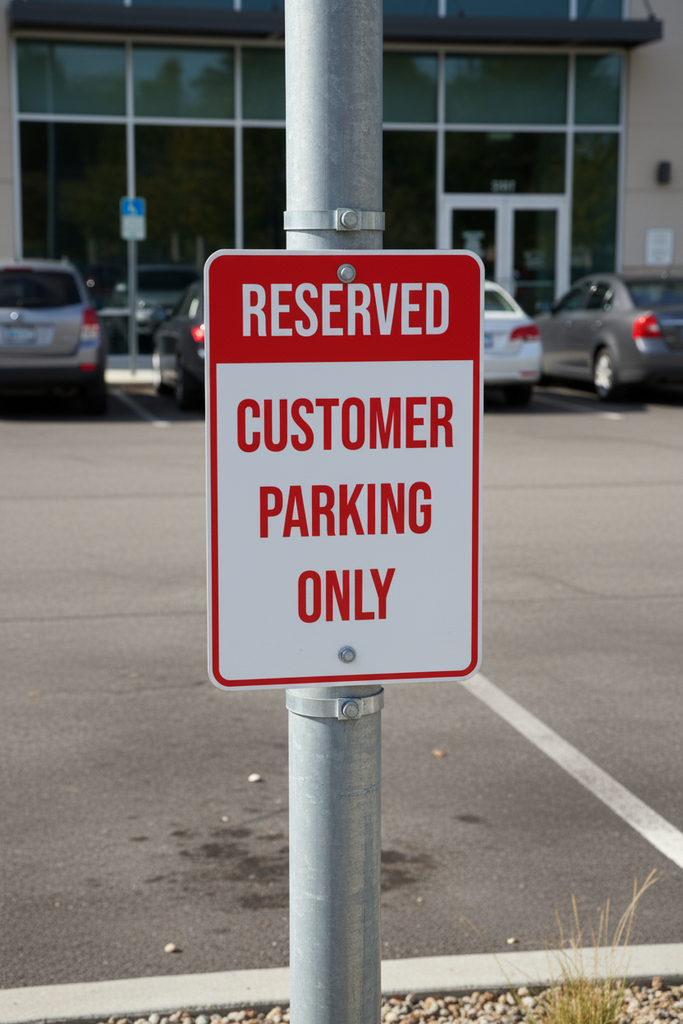 Reserved Customer Parking Only Sign Aluminum Composite 12”x18” 3mm