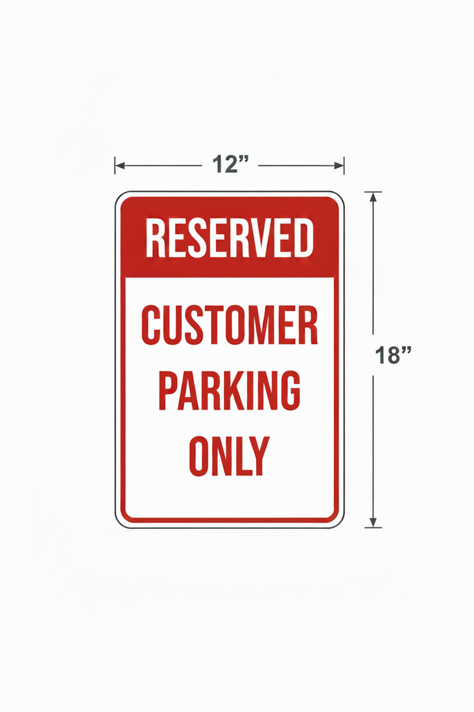 Reserved customer parking only sign 12"x18"