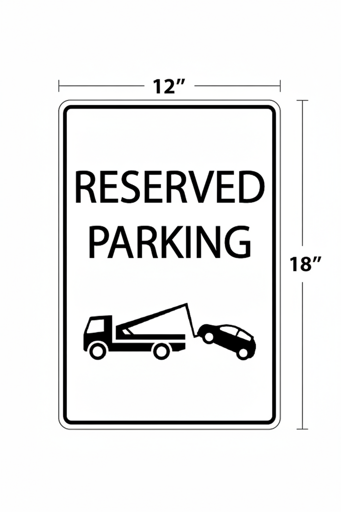 Reserved parking sign 12" x18"