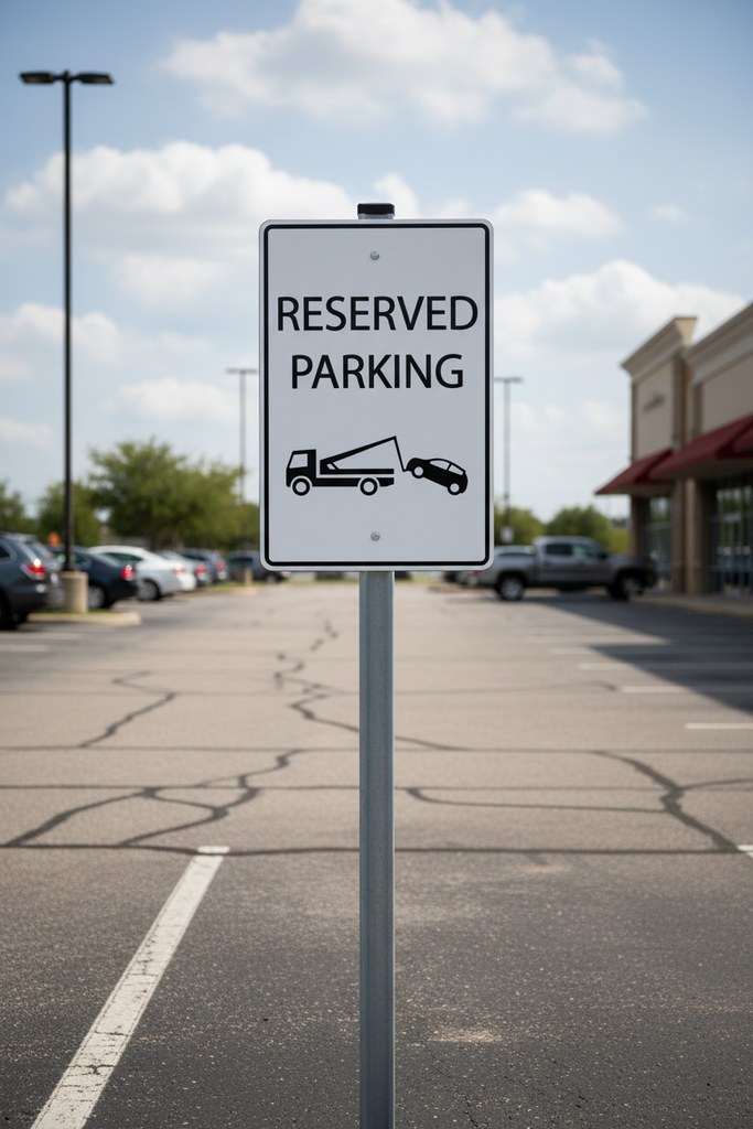 Reserved parking sign at a shopping centre