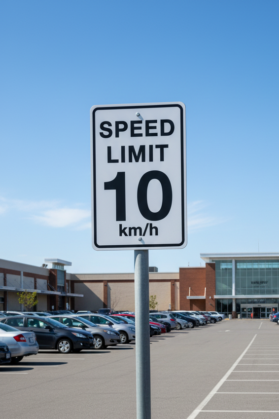 Speed limit sign for parking lot