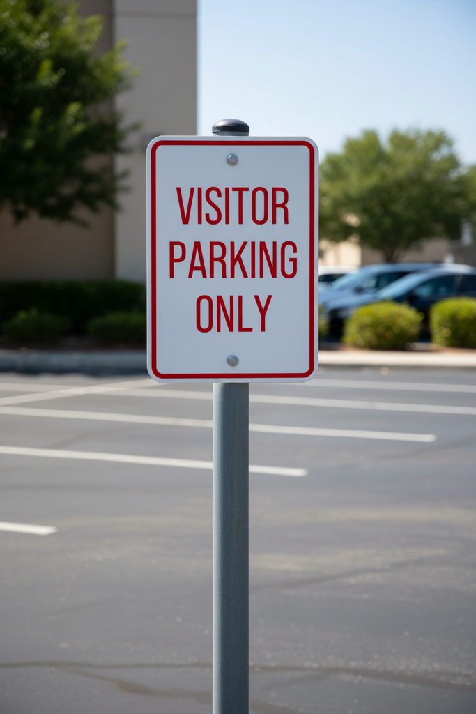 visitor parking on sign post