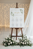 wedding seating chart sign botanical green design