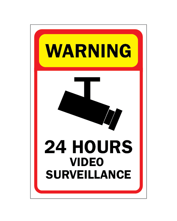 24 Hour Video Surveillance Sign 4mm 12″x18″ Coroplast - Surrey Print Shop