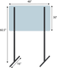 5' Frameless Self Standing Plexiglass Sneeze Guard with 48"x30" Acrylic Shield - BC Retail Supplies
