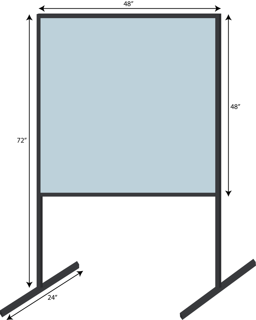 6' Self Standing Plexiglass Sneeze Guard with Acrylic Shield - BC Retail Supplies