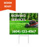 Design ready Lawn Care Mowing Service Yard Sign with Wire Stakes 
