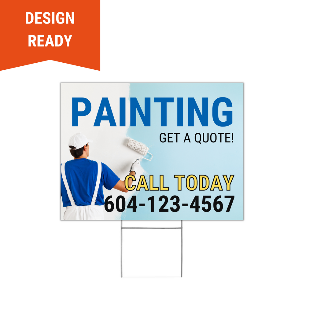 Painting service lawn sign 4mm coroplast double sided print - Surrey, Langley, Vancouver BC