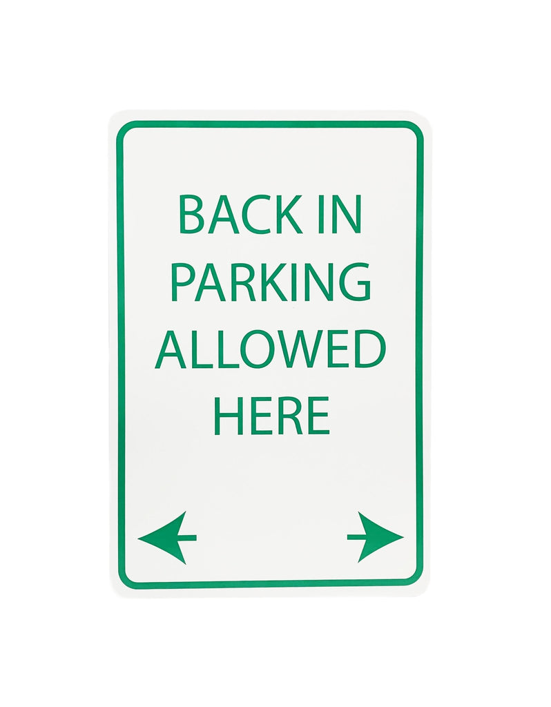 Back in Parking Allowed Sign 3mm 12"x18" Aluminium Composite - BC Retail Supplies