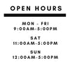Business Hours Window Decal - 10.5"x13.5" - Vinyl Custom Lettering - Surrey Print Shop