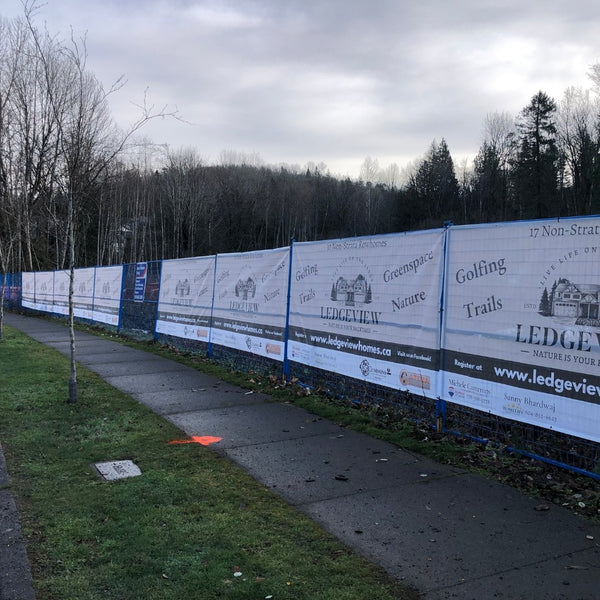 Construction Site Fence Wrap Mesh Banner 60”Hx120”W - BC Retail Supplies
