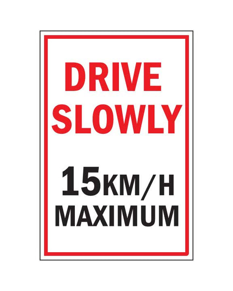 Construction Zone Speed Limit 15 Sign 12"Wx18"H 4mm Coroplast - BC Retail Supplies