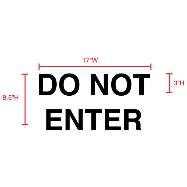 Do Not Enter Decal Sticker 8.5"H x 17"W - BC Retail Supplies
