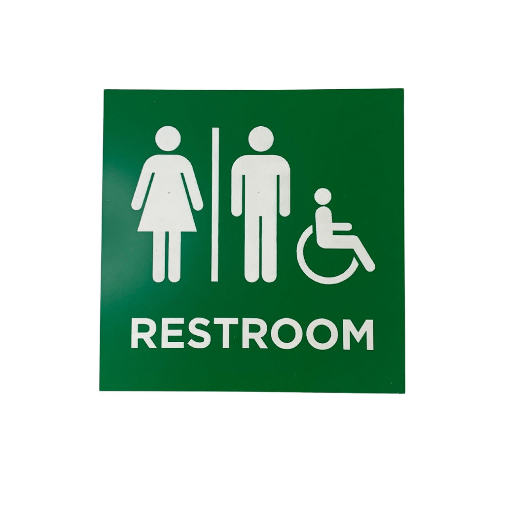 Unisex Restroom Sign Plastic - Vancouver - Green