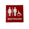Unisex Restroom Sign Plastic - Vancouver - Red