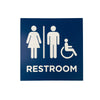 Unisex Restroom Sign Plastic - Vancouver - Blue