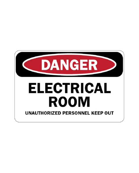 Electrical Room Warning Sign 3mm 12″x18″ Aluminium Composite - BC Retail Supplies