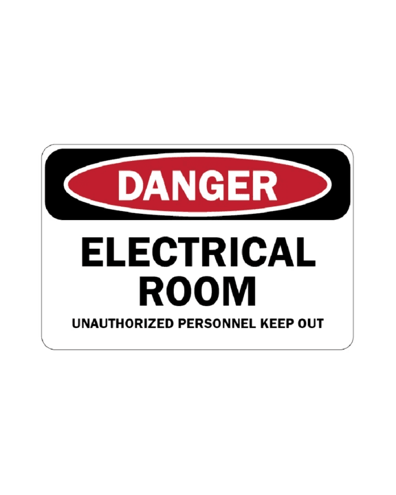 Electrical Room Warning Sign 3mm 12″x18″ Aluminium Composite - BC Retail Supplies