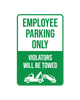 Employee Parking Sign Aluminum Composite