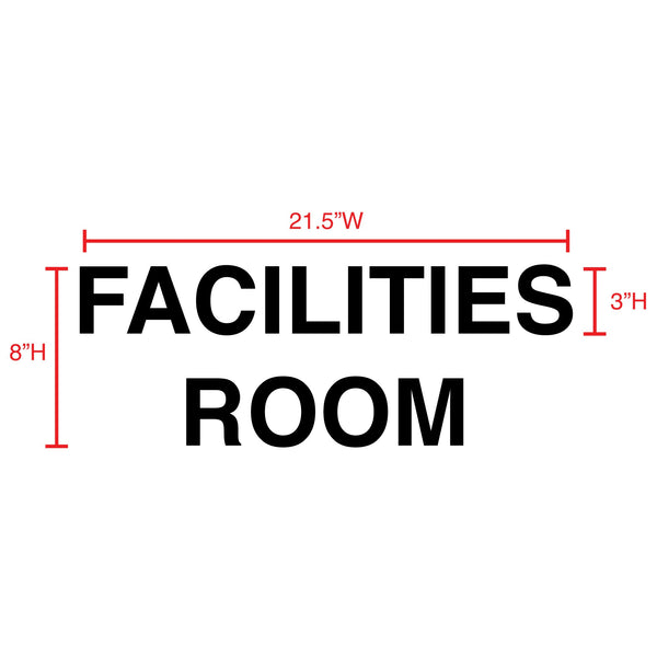 Facilities Room Decal Sticker 8"H x 21.5"W - Surrey, Langley