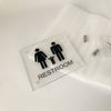 Family Restroom Sign with Standoffs Clear Acrylic 7.25"Wx6.5"H - BC Retail Supplies