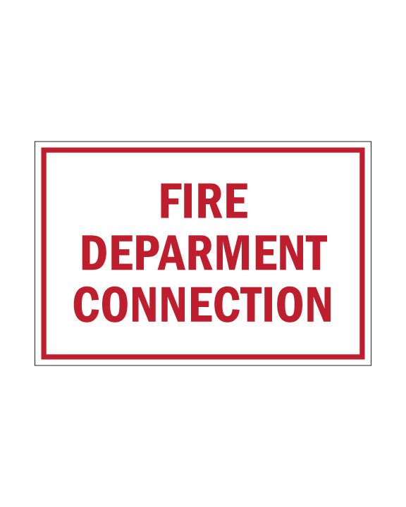 Fire Department Connection Sign 18"x12" 4mm Coroplast - BC Retail Supplies