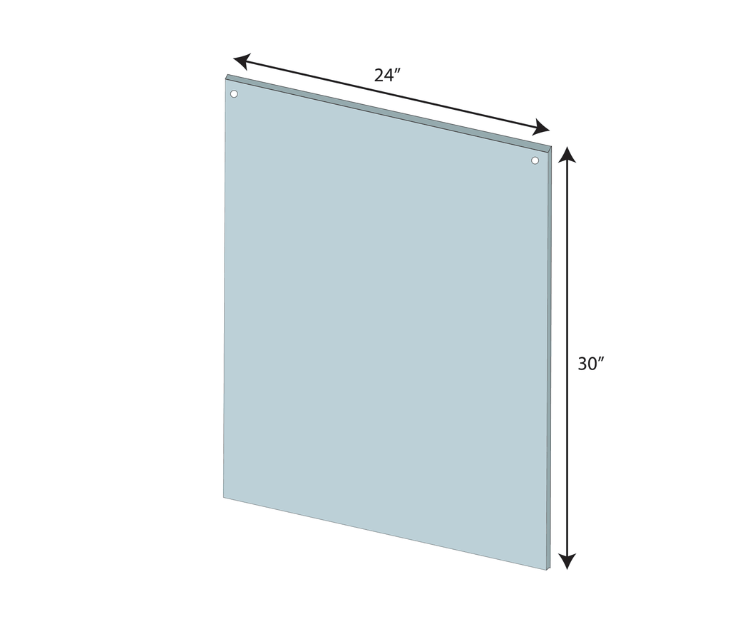 Hanging Sneeze Guard 24"x30" Clear Acrylic Plexiglass Shield- BC Retail Supplies